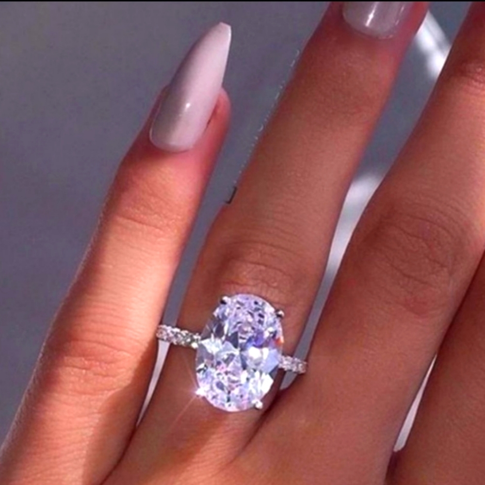 NEW 925 Oval Cut Engagement Ring